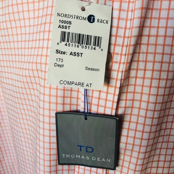 COPY - 🛍️ Host Pick 🛍️ NWT, Thomas Dean Orange Checkered Long Sleeve Shirt Size… - Picture 9 of 12